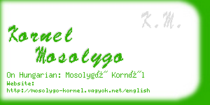 kornel mosolygo business card